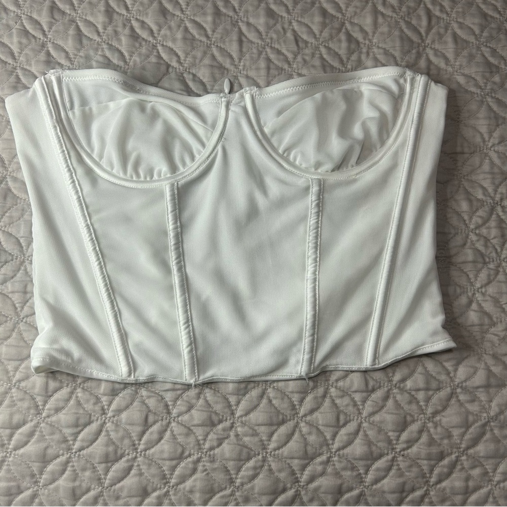 L.A. Hearts white corset tube top